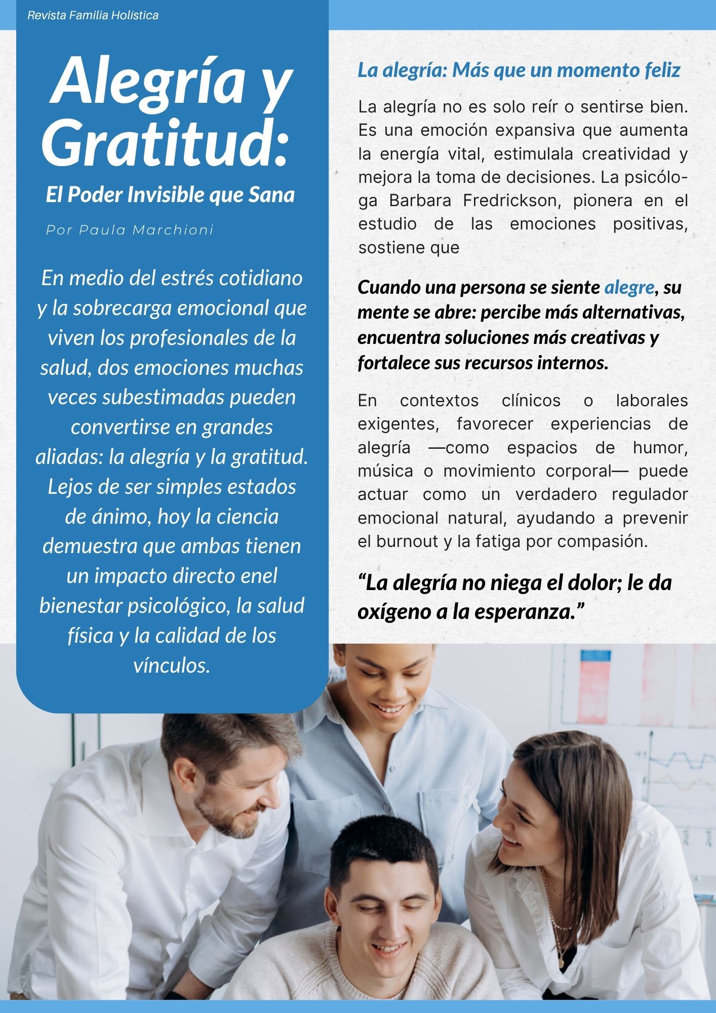 Contenidos Destacados - Newsletter Familia Holistica.