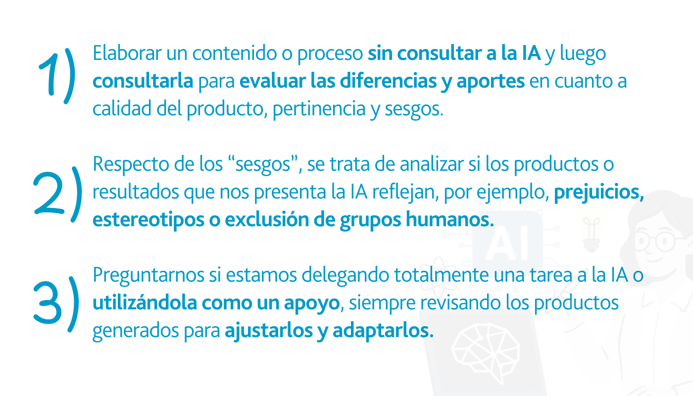 Sesgos y utilización correcta con criterio de la IA